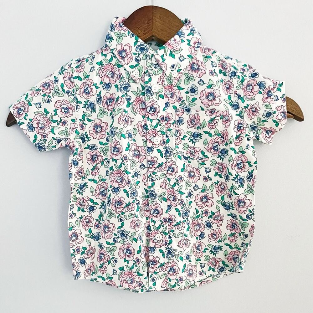 Crewcuts by J. Crew NEW Floral Button Down Shirt Size 12-18 months